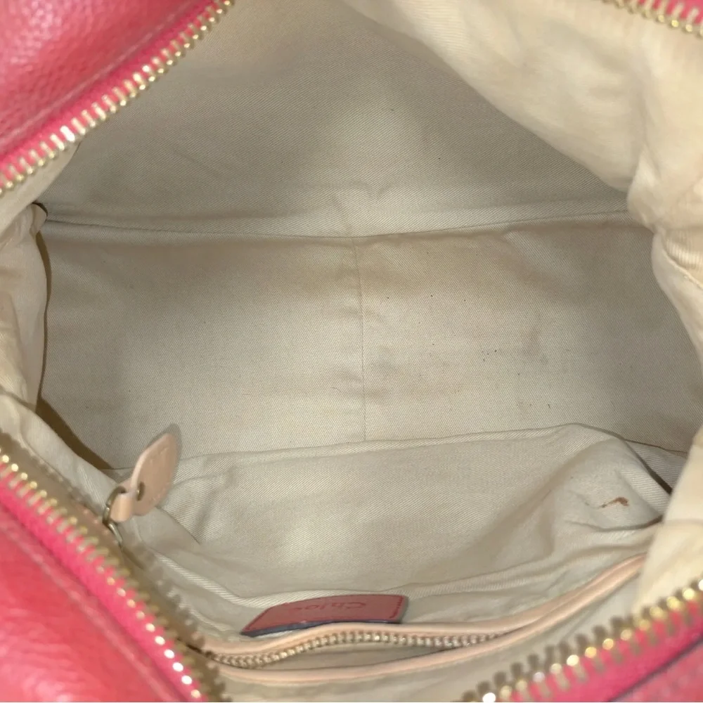 Chloe Paraty Red Leather Satchel Handbag - Picture 7 of 8